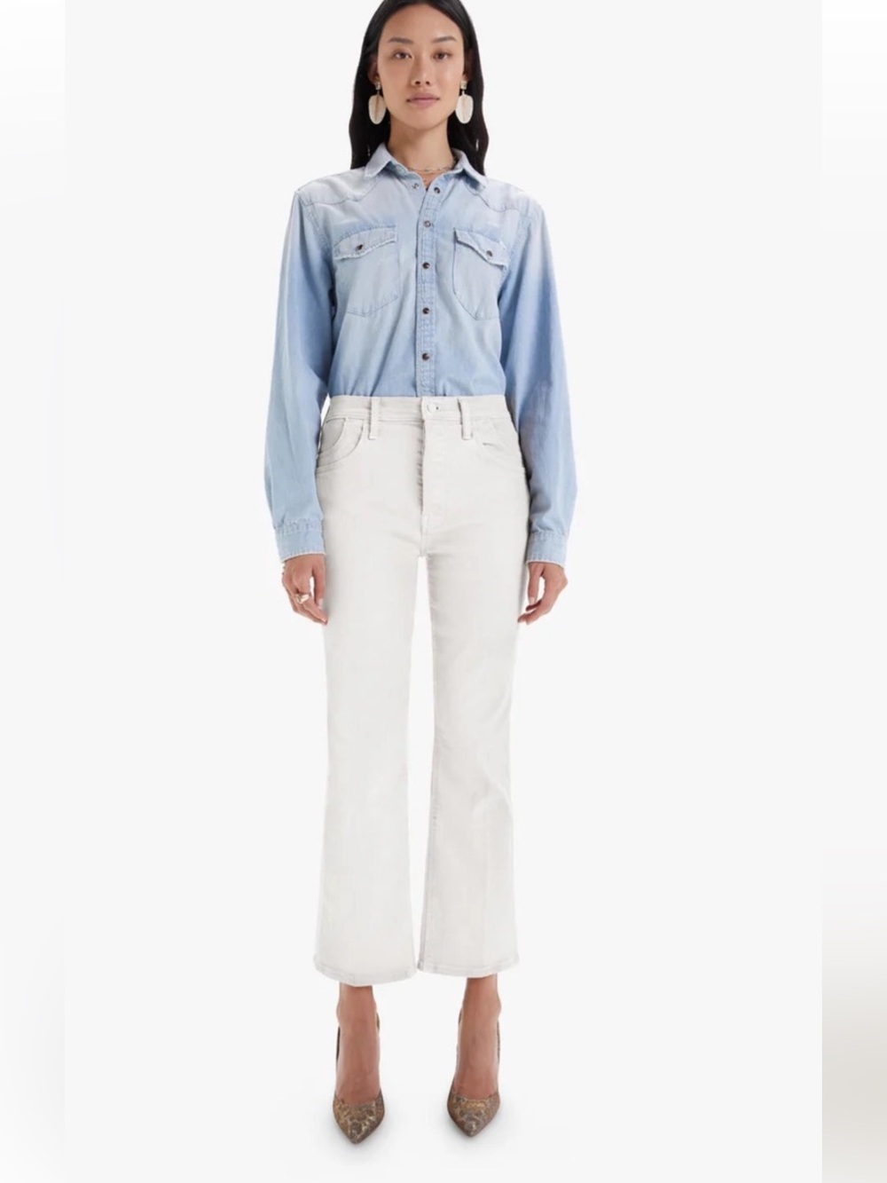 MOTHER THE STASH TRIPPER ANKLE JEANS- SECOND CHANCE CREAM WOMEN’S 28.